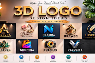 design minimalist mascot, 3d and professional business logo