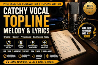 write a catchy vocal topline melody and lyrics for your song