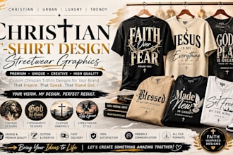 create christian t shirt logo design luxury trendy streetwear clothing graphics