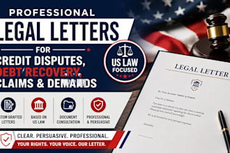 draft legal letters for credit disputes debt recovery claims and demands
