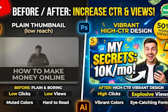 design eye catching high CTR youtube thumbnails in photoshop