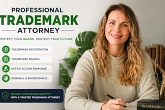 handle trademark search, filing, office actions, and brand protection