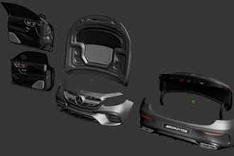 design custom car parts for bmw, audi, supra, mercedes and nissan gtr