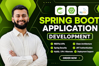 develop a spring boot rest API and backend application