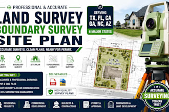 tx fl ca ga nc az land survey boundary survey site plan surveyor stamp permit