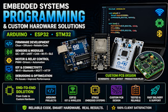 do embedded systems design and programming arduino, esp32 and stm32