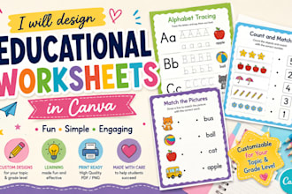 design custom educational worksheets and activities in canva