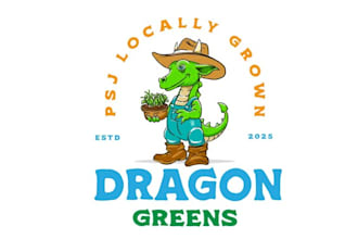 design mascot agriculture dragon greens logo