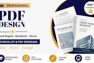 design professional lead magnet PDF, workbook, ebook and PDF redesign