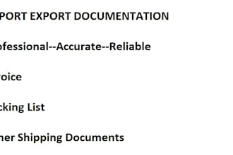 prepare import, export documentation