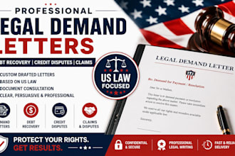 write legal demand letters for debt recovery, credit disputes and claims