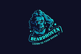 design character barber beard salon logo for you