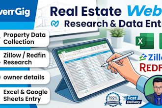 do real estate web research and excel data entry