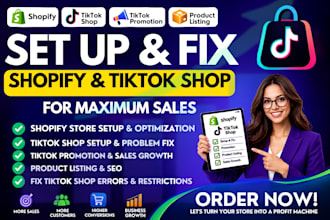 do shopify tiktok shop, tiktok promotion, product listing and fix tiktok shop