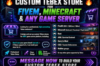 design and setup your tebex store for any game server
