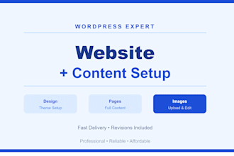 build your wordpress website and upload content