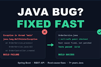 fix and debug your java spring boot backend or rest API