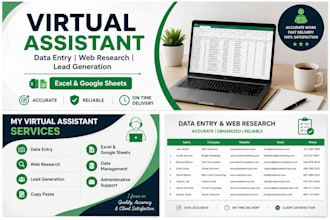 be your virtual assistant for data entry, web research and administrative