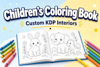 create childrens coloring book tracing book interior book cover for amazon KDP