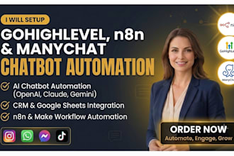 setup manychat chatbot gohighlevel sales funnel n8n automation