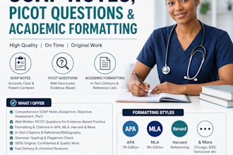create professional soap notes and picot nursing research questions