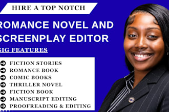 professionally edit romance, fiction, and thriller novels