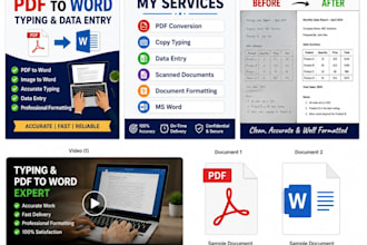 do accurate typing, data entry, and PDF to word conversion