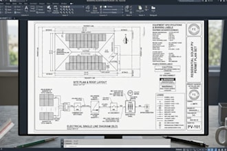 design solar permit plan set for residential pv systems in autocad