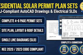design solar permit plan set for residential pv systems in autocad