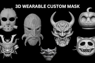 do  custom 3d printable halloween cosplay props, masks, helmets and stl files