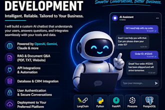 develop ai chatbot and ai agents using openai, langchain