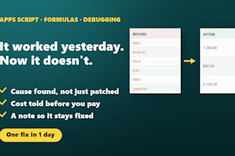 fix your broken google sheets script or formula