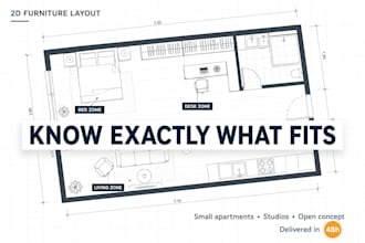 create a 2d furniture layout for your room, space plannig