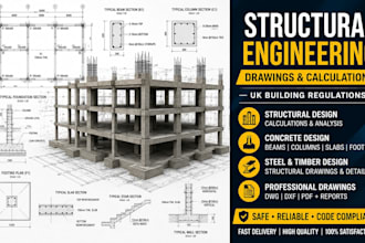 do UK structural calculation, structural drawing, with UK building regulations