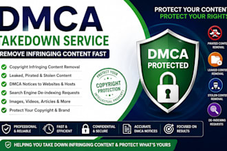 send dmca takedown notice to remove copyright, infringing, leaked, pirated
