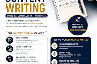 write SEO optimized blog posts and website content