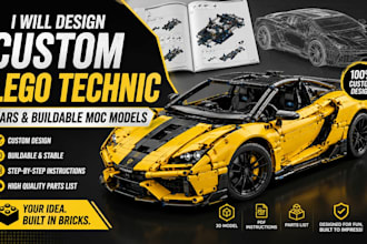 design custom lego technic cars and buildable moc models