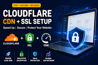 setup cloudflare CDN, SSL, and fix dns or website connection issues