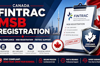 register your canada msb with fintrac and provide aml compliance support