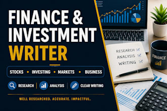 write high quality finance and investment articles