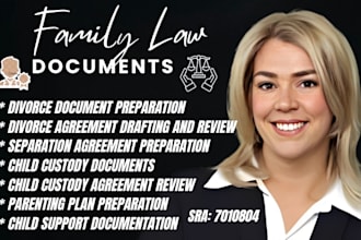 be family law attorney and paralegal, deal with divorce, sepration, custodey