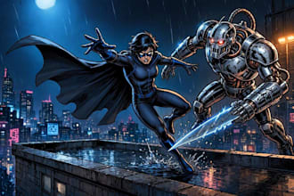 illustrate amazing comic book art from your script