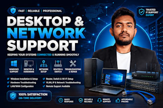 provide professional desktop support and network troubleshooting
