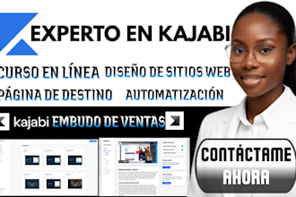 disendo de  web en kajabi, pagina de destino kajabi o curso online
