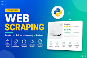 do ecommerce web scraping for products, prices, inventory, and reviews