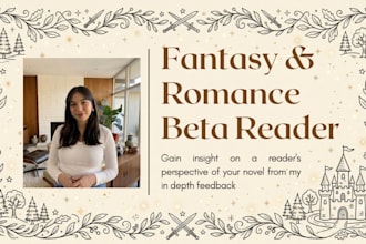 beta read your fantasy or romance manuscript