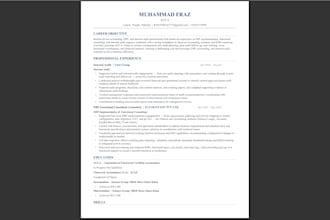 write and design a professional resume and CV for tech