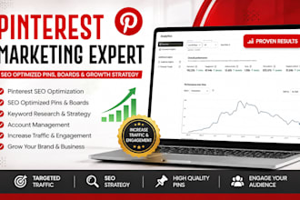 create seo optimized pins, posts, and boards as a pinterest marketing man