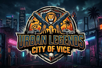 design an original urban gaming logo inspired by gta style