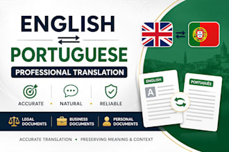 translate english to portuguese and portuguese to english